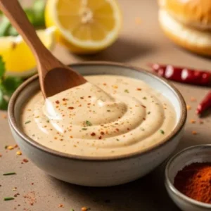 chicken burger Soße