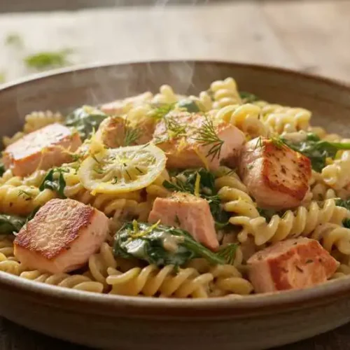 Cremige Spinat Lachs Pasta