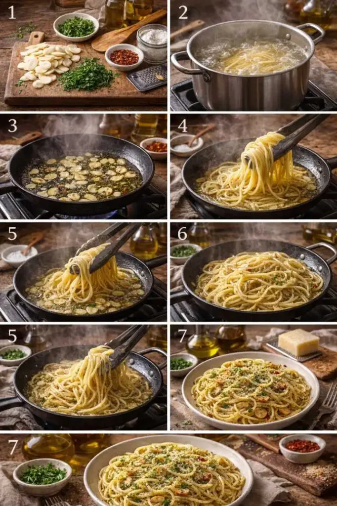 Ingredients pasta aglio e olio 1