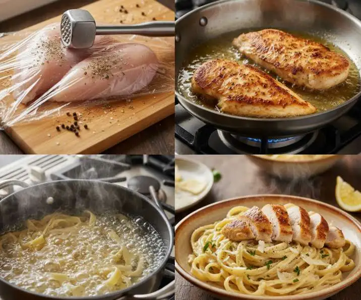 Ingredients pasta mit hahnchen