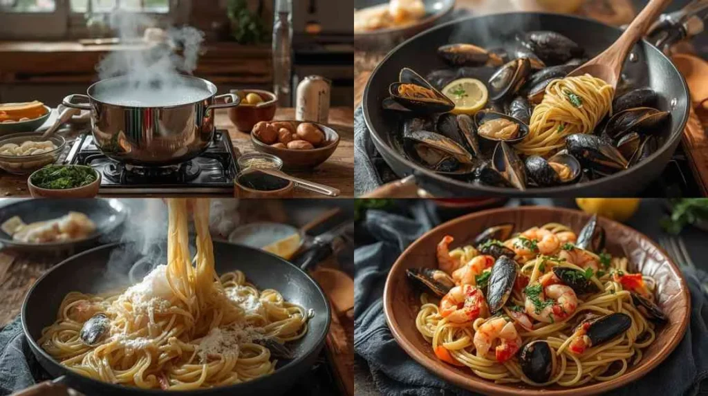 Ingredients process Meeresfrüchte Pasta 