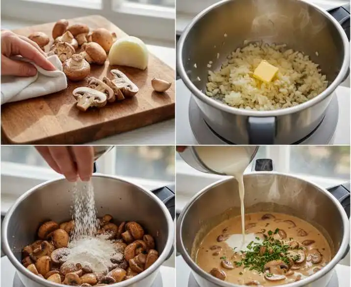 Process ingredients champignon sosse im thermomix