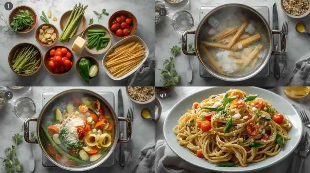 Process ingredients cremige pasta primavera 
