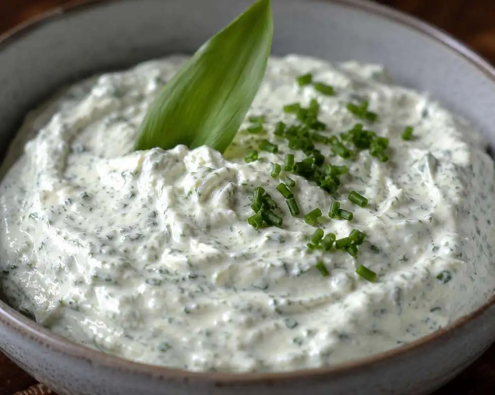 Frischkäse-Dip mit Bärlauch – fertig in 5 Minuten bärlauch dip mit frischkäse