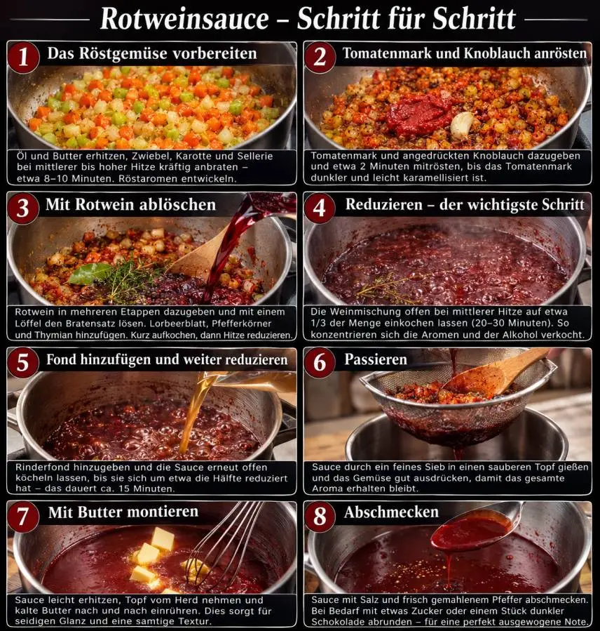 Perfekte Rotweinsauce selber machen: Das beste Rezept rotweinsauce ingredients