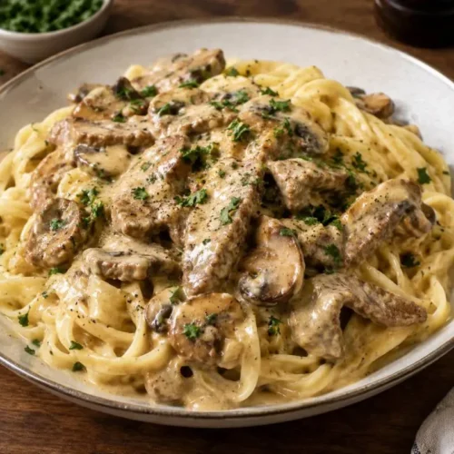 Zürcher Geschnetzeltes mit Pasta: Der Schweizer Klassiker ohne Tüte Pasta 500x500