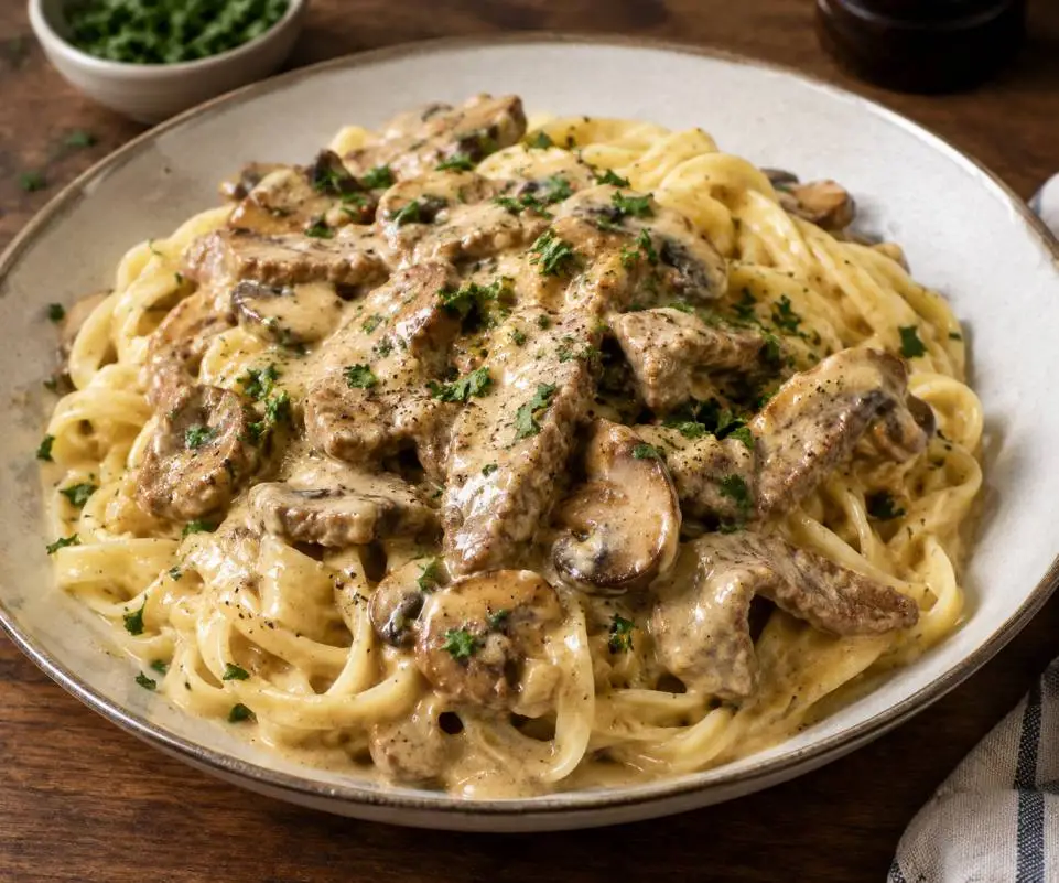 Zürcher Geschnetzeltes mit Pasta: Der Schweizer Klassiker ohne Tüte Pasta